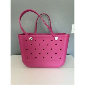 Hot Pink BOGG Bag Extra Large Rubber tote Beach Bag EUC